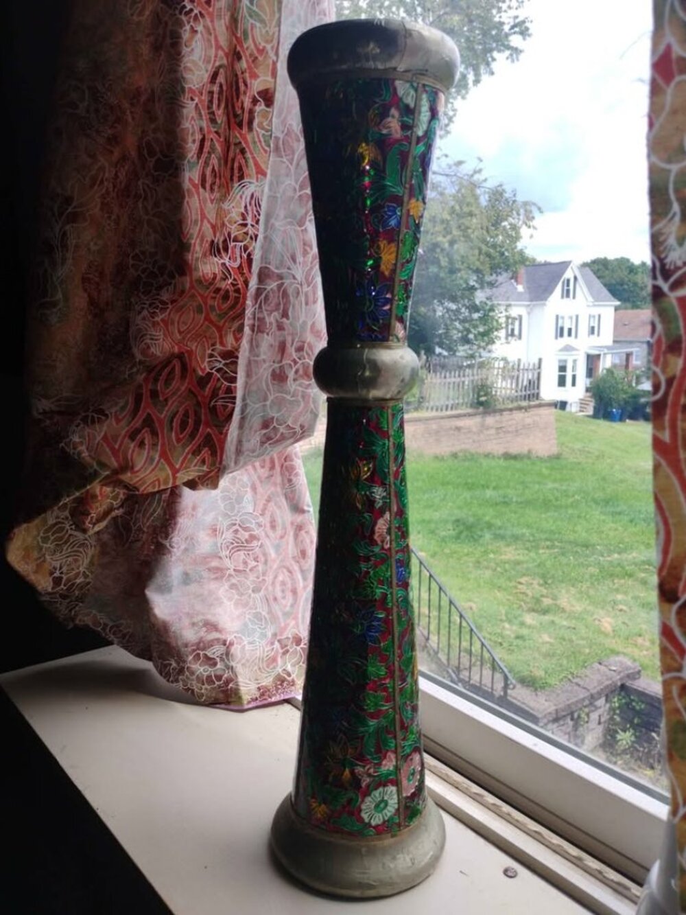 Vintage cloisonne candle holder